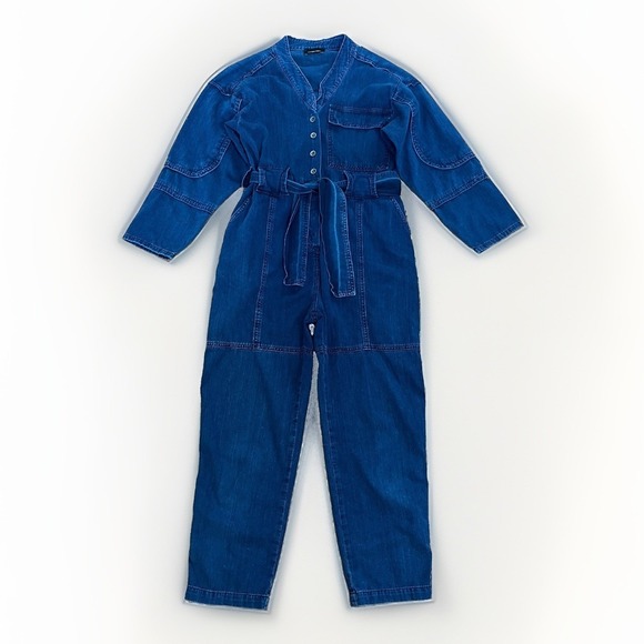 Rachel Comey Pants - Rachel Comey Denim Jumpsuit Size 0 Womens Blue 3/4 Sleeve Utility Romper